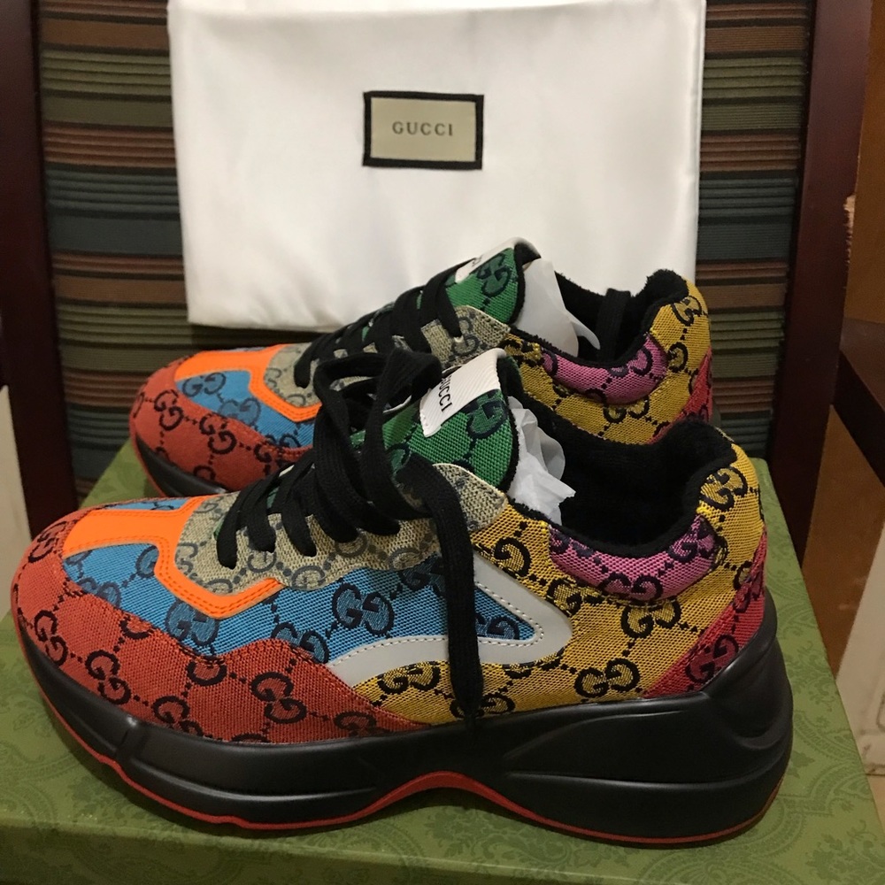 Authentic Gucci Rhyton Sneakers - Picture 2 of 12
